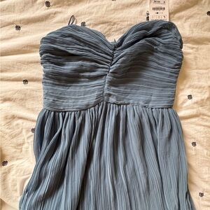 Zara Pleated Strapless Midi Dress